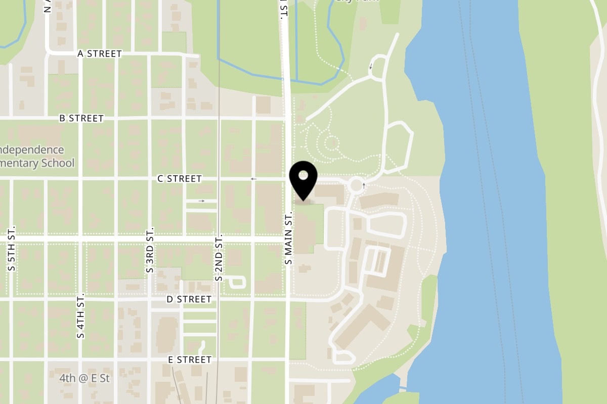 Map showing the location of Damascus kitchen Independence on 227 S Main St in Independence