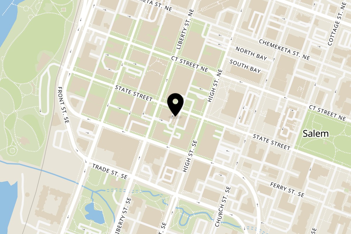 Map showing the location of Damascus kitchen on 440 State St in Salem